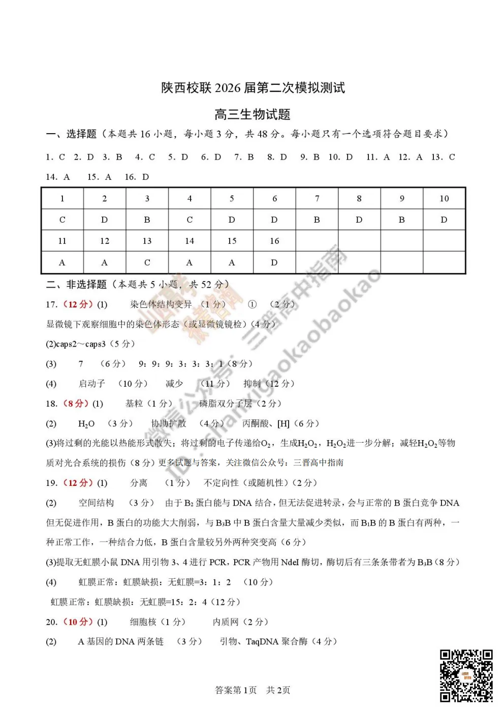 陕西校联2026届高三第二次模拟测试全科试题与答案! 第157张 陕西校联2026届高三第二次模拟测试全科试题与答案! 第157张
