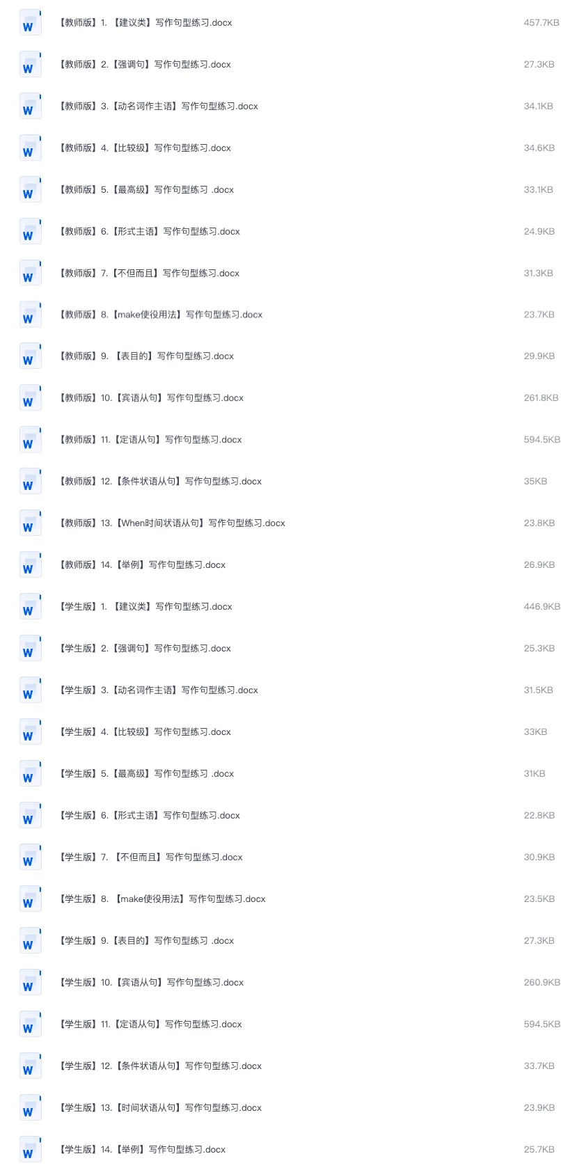 中考英语作文句型专项训练丨英语作文提升训练(共13个主题丨免费下载) 第5张