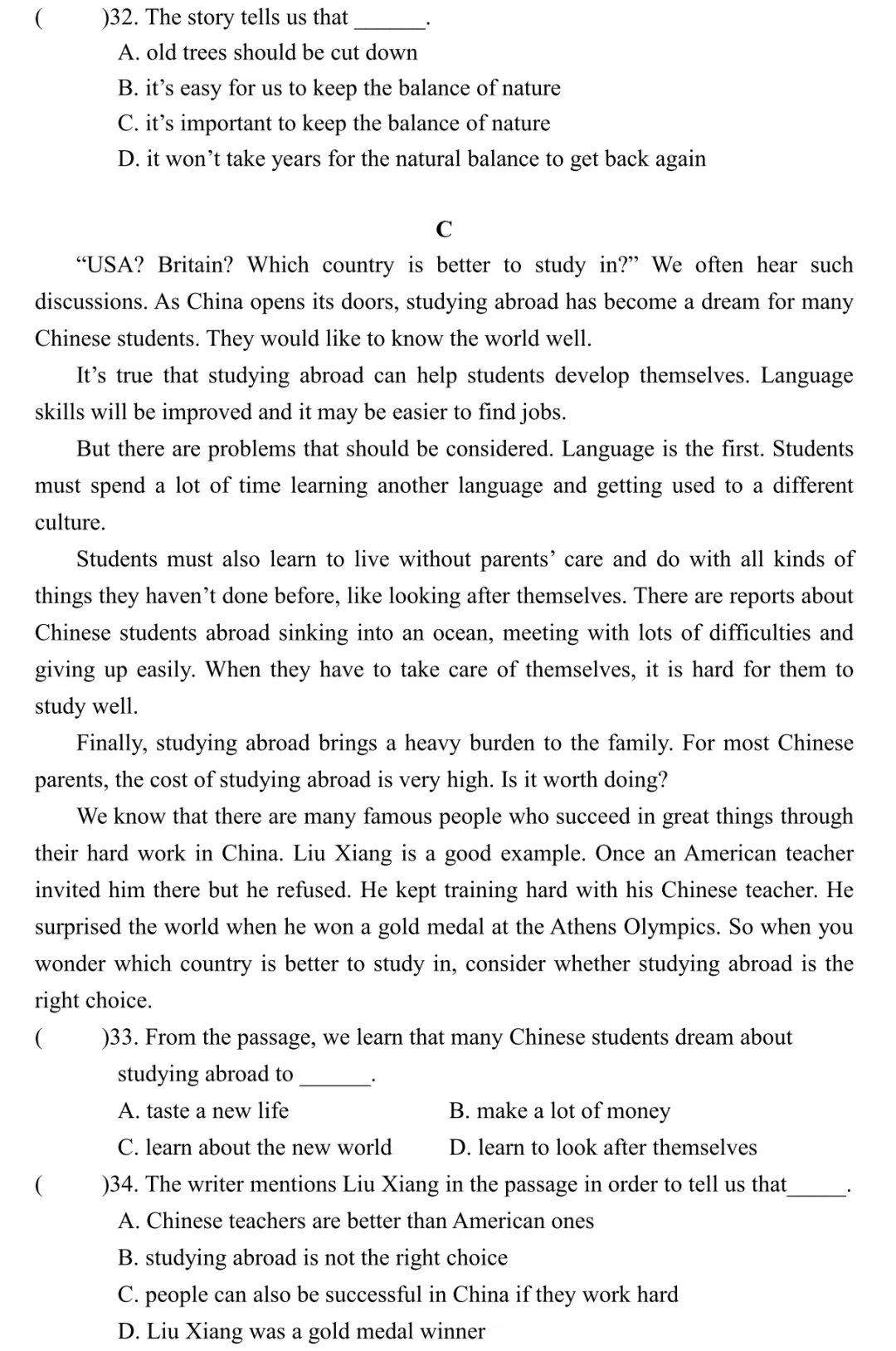 【期中卷2】沪教版英语广州七下期中真题卷,考U1-U4 第7张 【期中卷2】沪教版英语广州七下期中真题卷,考U1-U4 第7张