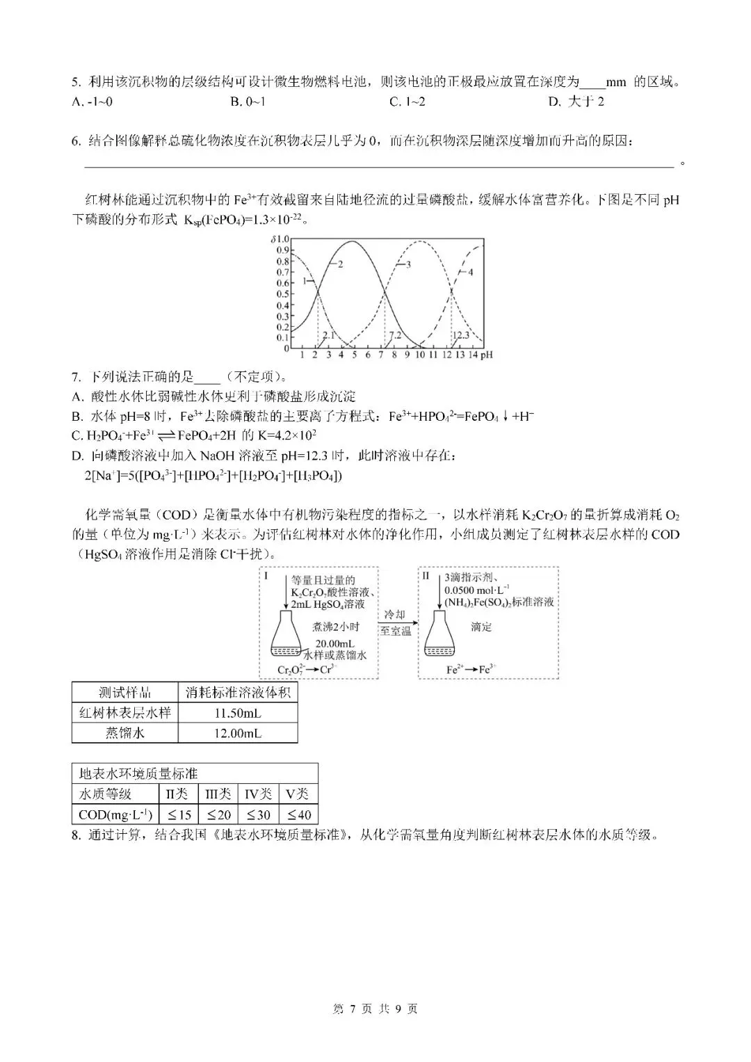 2026届上海市闵行区高三二模化学试卷(含答案) 第7张