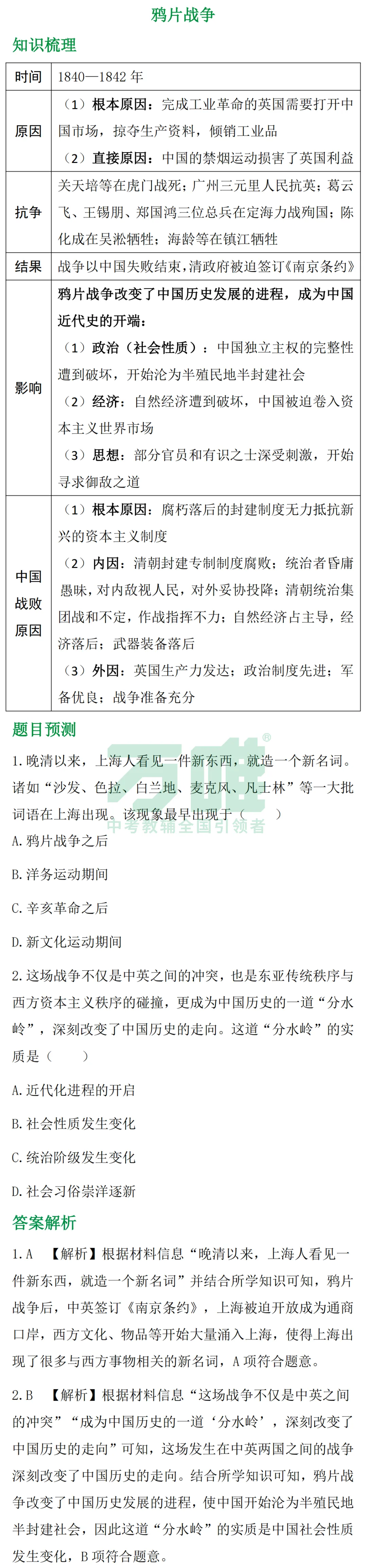 黑白卷团队预测 | 2026中考历史必考知识&题目③(可下载打印) 第3张