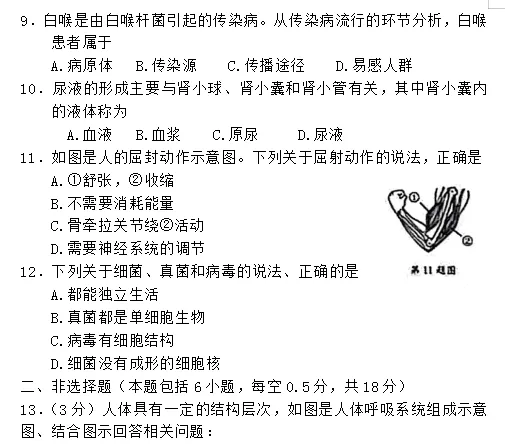 2023年辽宁省初中学业水平考试生物学试卷 第3张
