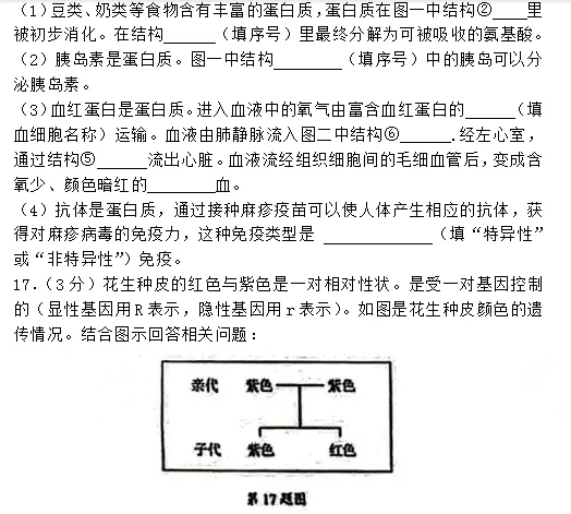 2023年辽宁省初中学业水平考试生物学试卷 第9张