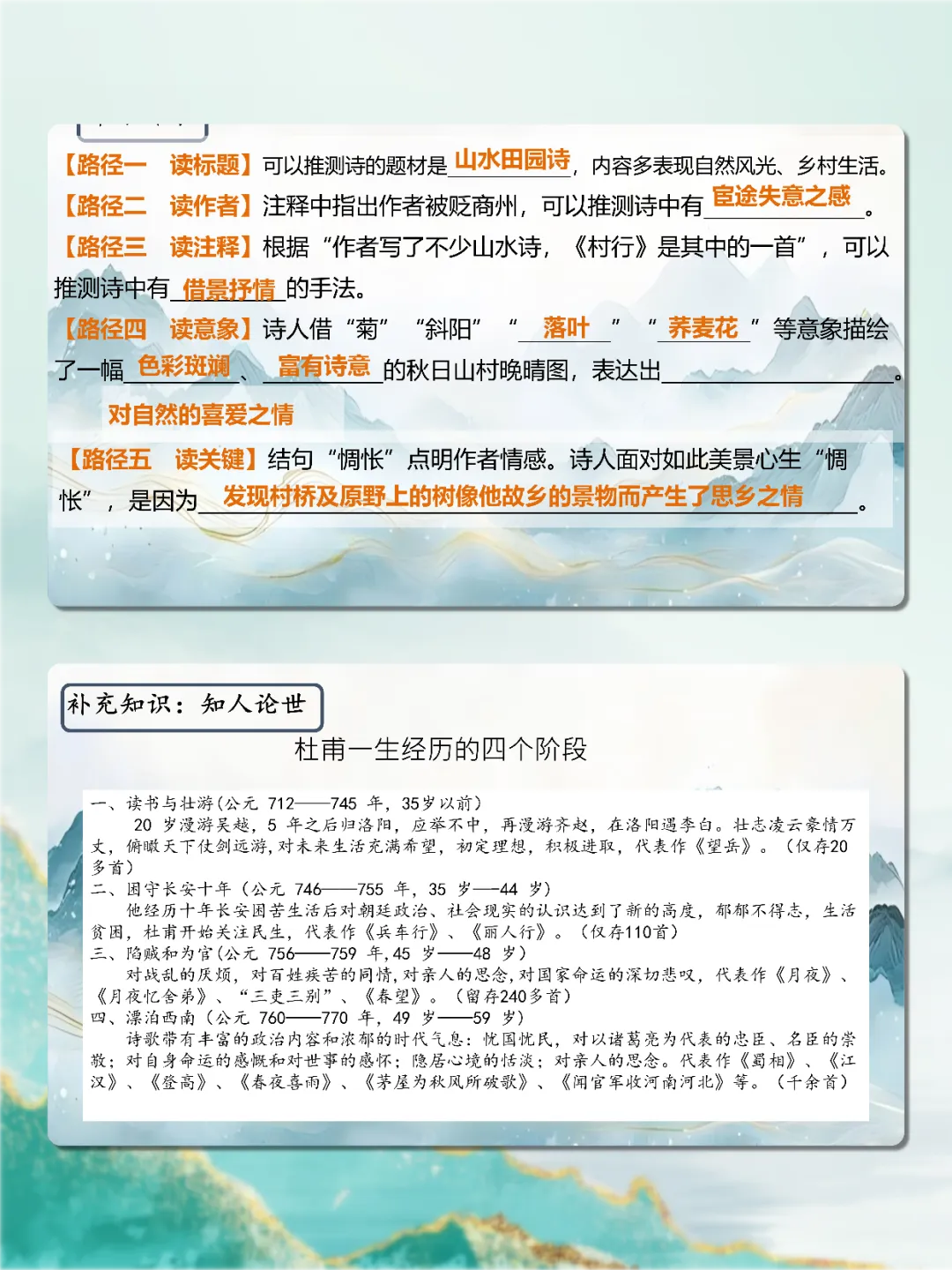 中考古诗词“五步法”鉴赏技巧,思路很清晰 第10张