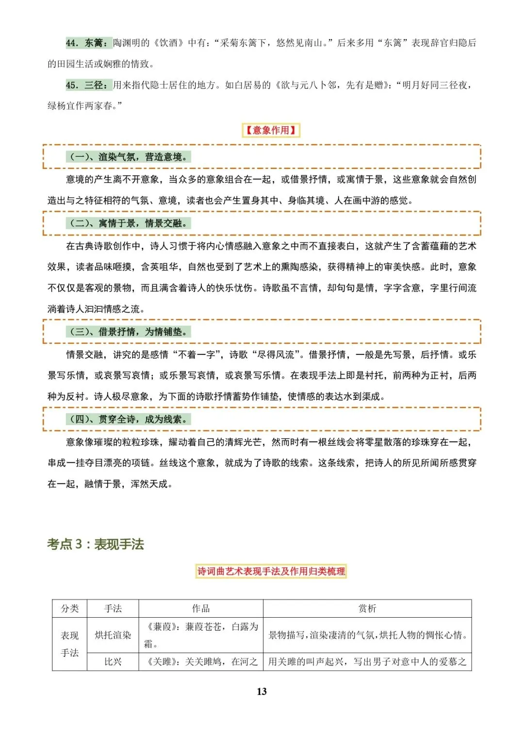中考语文专题复习 | 古诗词鉴赏之典故、意象及表现手法 第13张