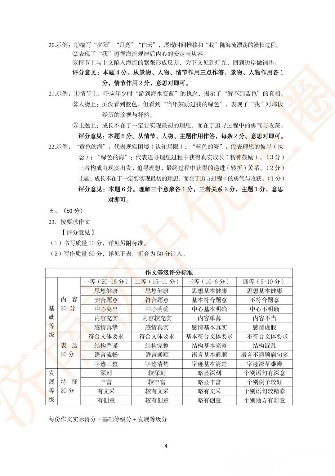 2026济南槐荫区初三一模语文真题+答案 第16张
