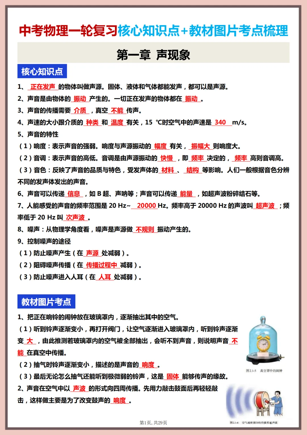 26年九年级中考物理一轮复习核心知识点、教材图片考点梳理 第8张