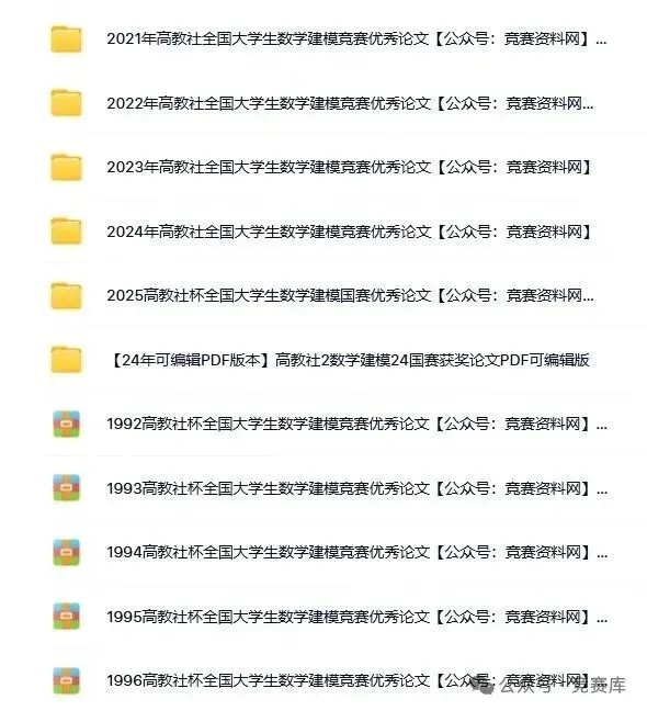 1992—2025年数模国赛真题+优秀论文汇总!2026备赛直接抄作业! 第13张 1992—2025年数模国赛真题+优秀论文汇总!2026备赛直接抄作业! 第13张