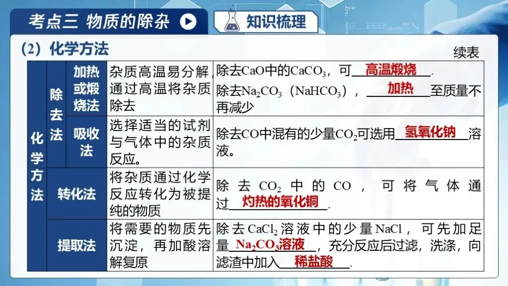 中考化学专题复习 | 专题十八《物质的检验、鉴别与除杂》课件+配套教学设计 第24张