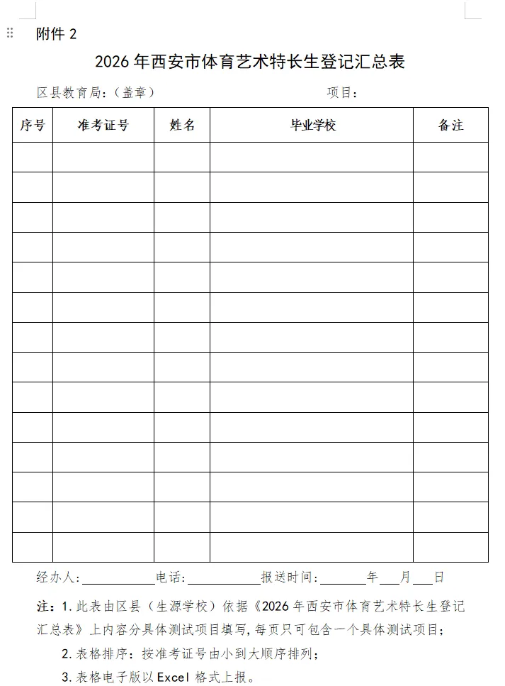 2026年西安中考特长生报名时间&考试时间公布! 第5张