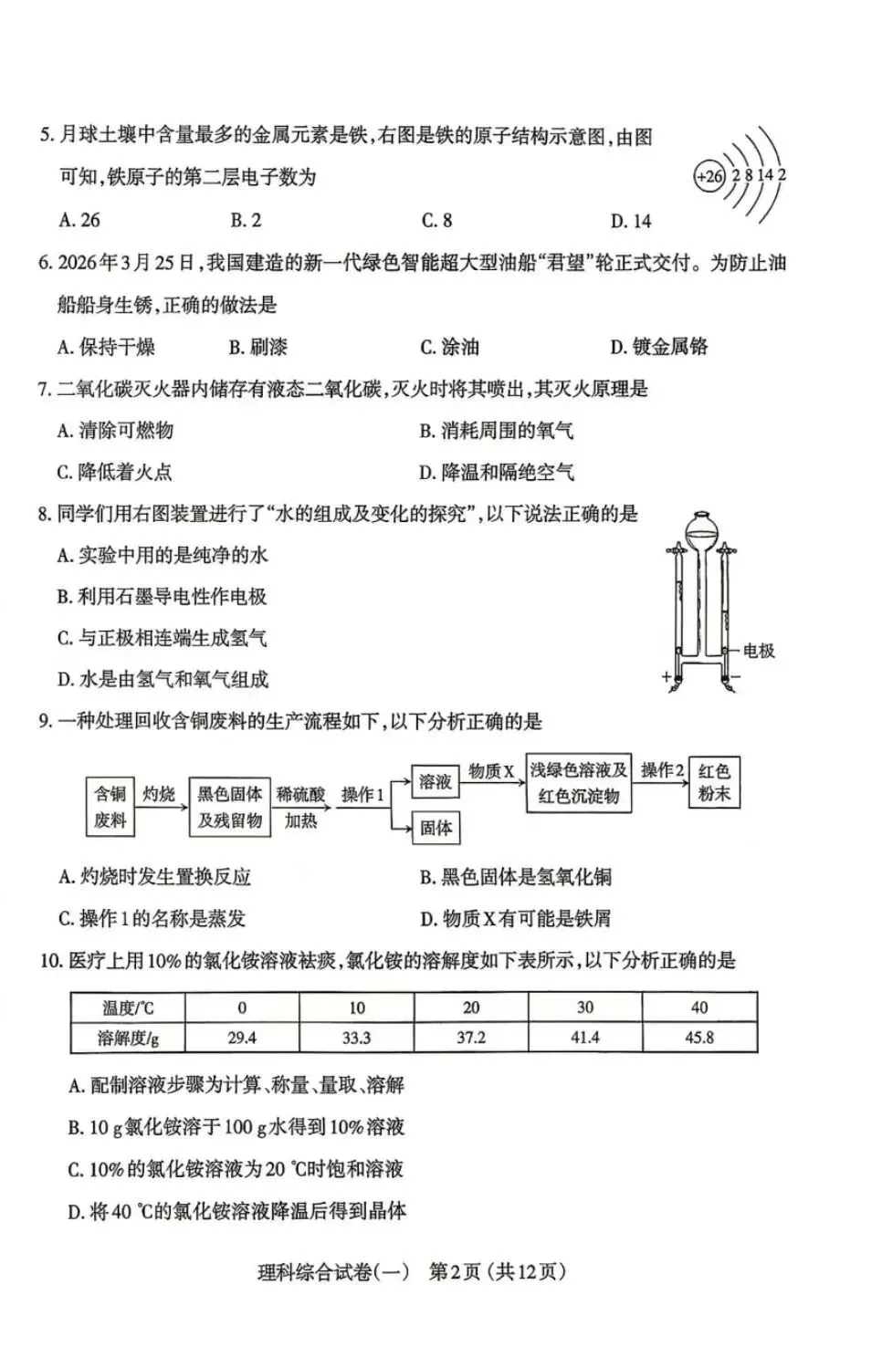 2026年太原市初中学业水平模拟考试(一) 第2张