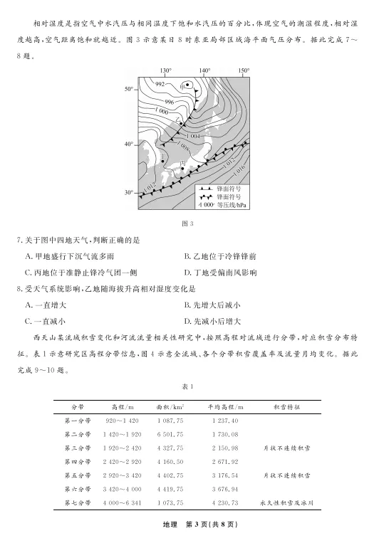 2026届辽宁高三4月联考地理试卷分析 第51张