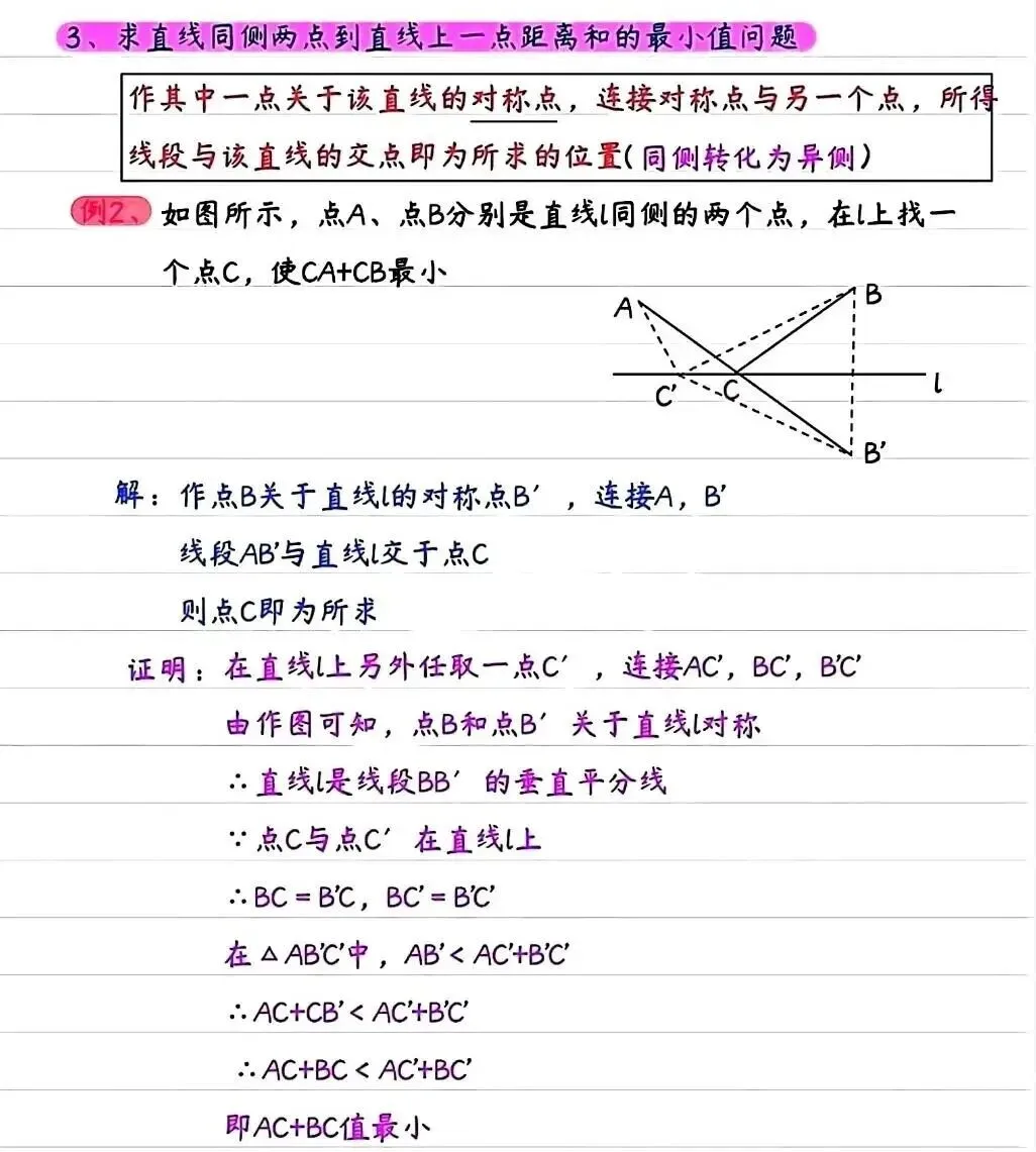 【中考数学几何模型】將军饮马八大模型 第9张