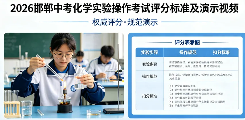 2026年河北邯郸中考化学实验操作考试评分标准及视频演示 第1张