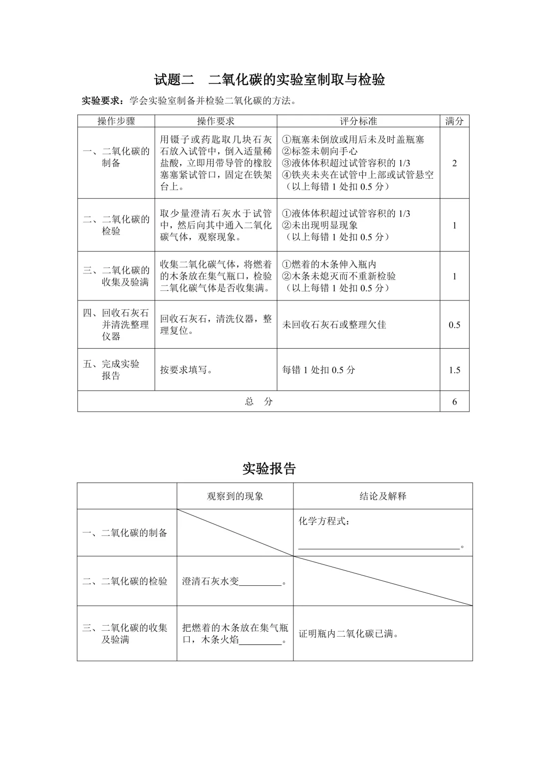 2026年河北邯郸中考化学实验操作考试评分标准及视频演示 第3张