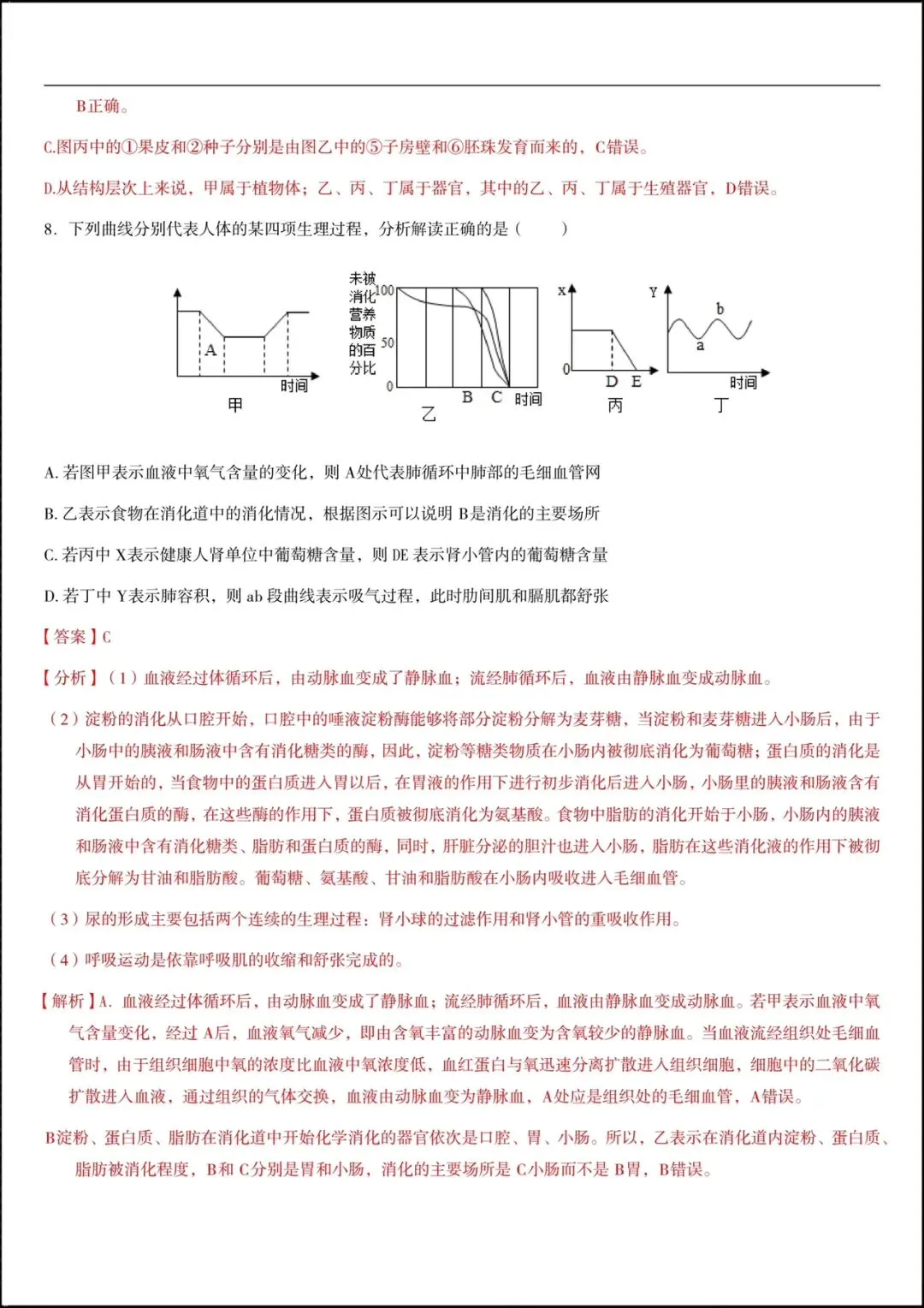 2026年初中学业水平考试生物会考模拟试卷(含答案解析)可打印! 第14张
