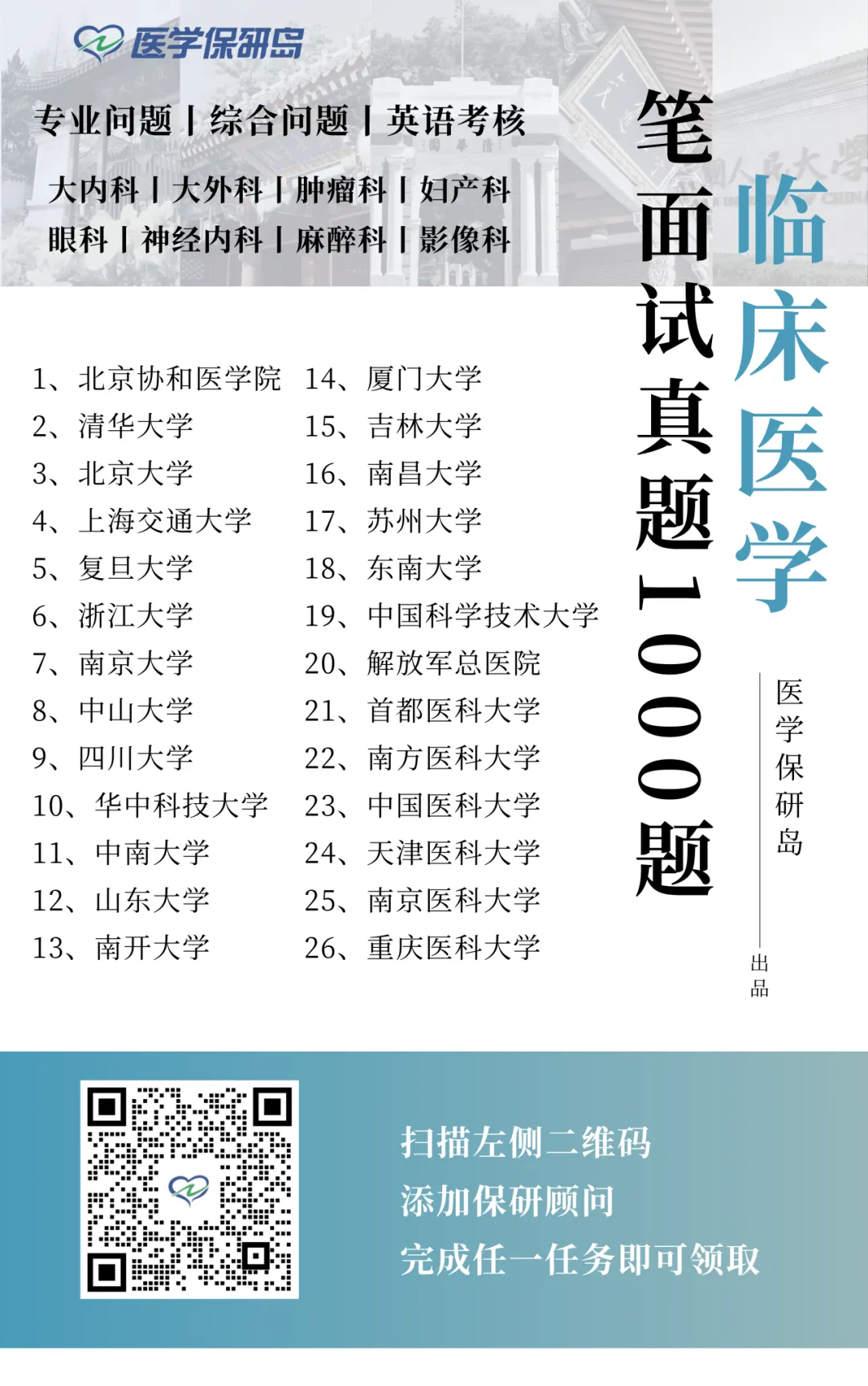夏令营考核前必看!临床医学26校笔面试真题1000题超全汇总! 第9张