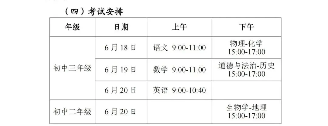 2026年中考时间 第1张