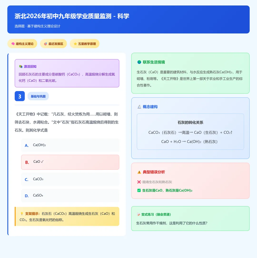 浙北2026年九年级中考一模科学试卷分析 第17张