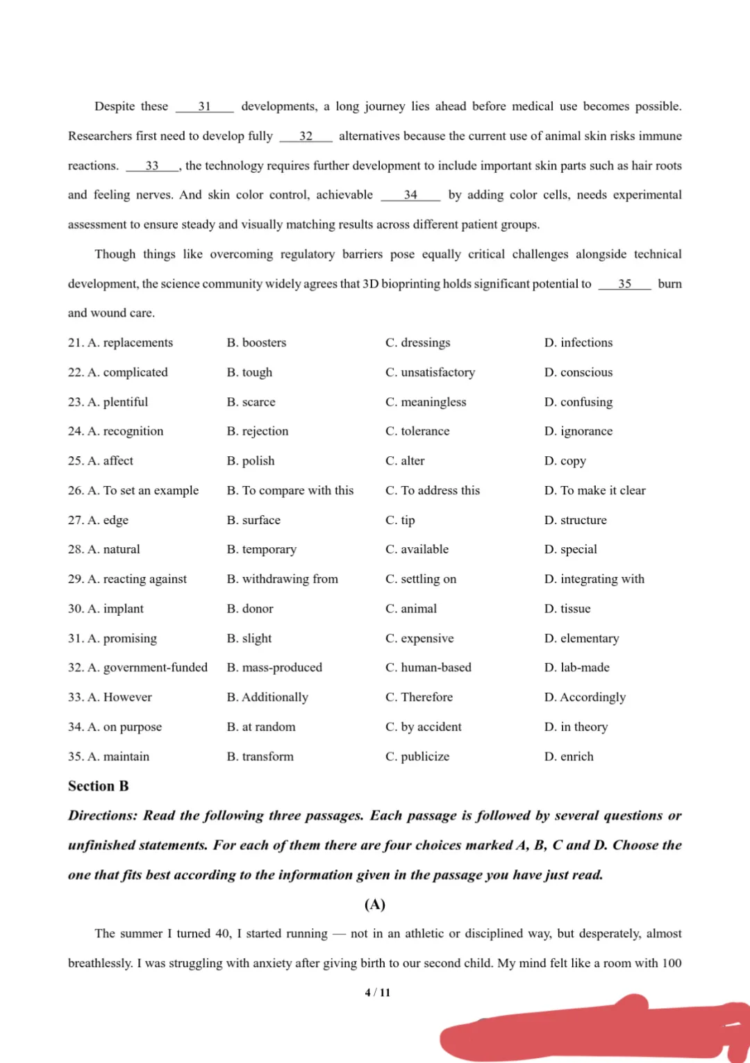  英语试卷继续挑战第三题 第2张