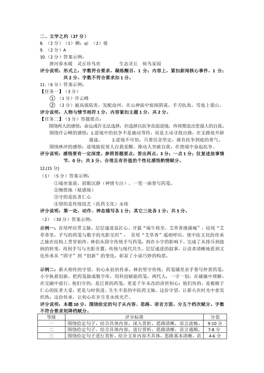 【语文试卷】大同市2026年初中学业水平模拟考试语文试卷+答案 第14张