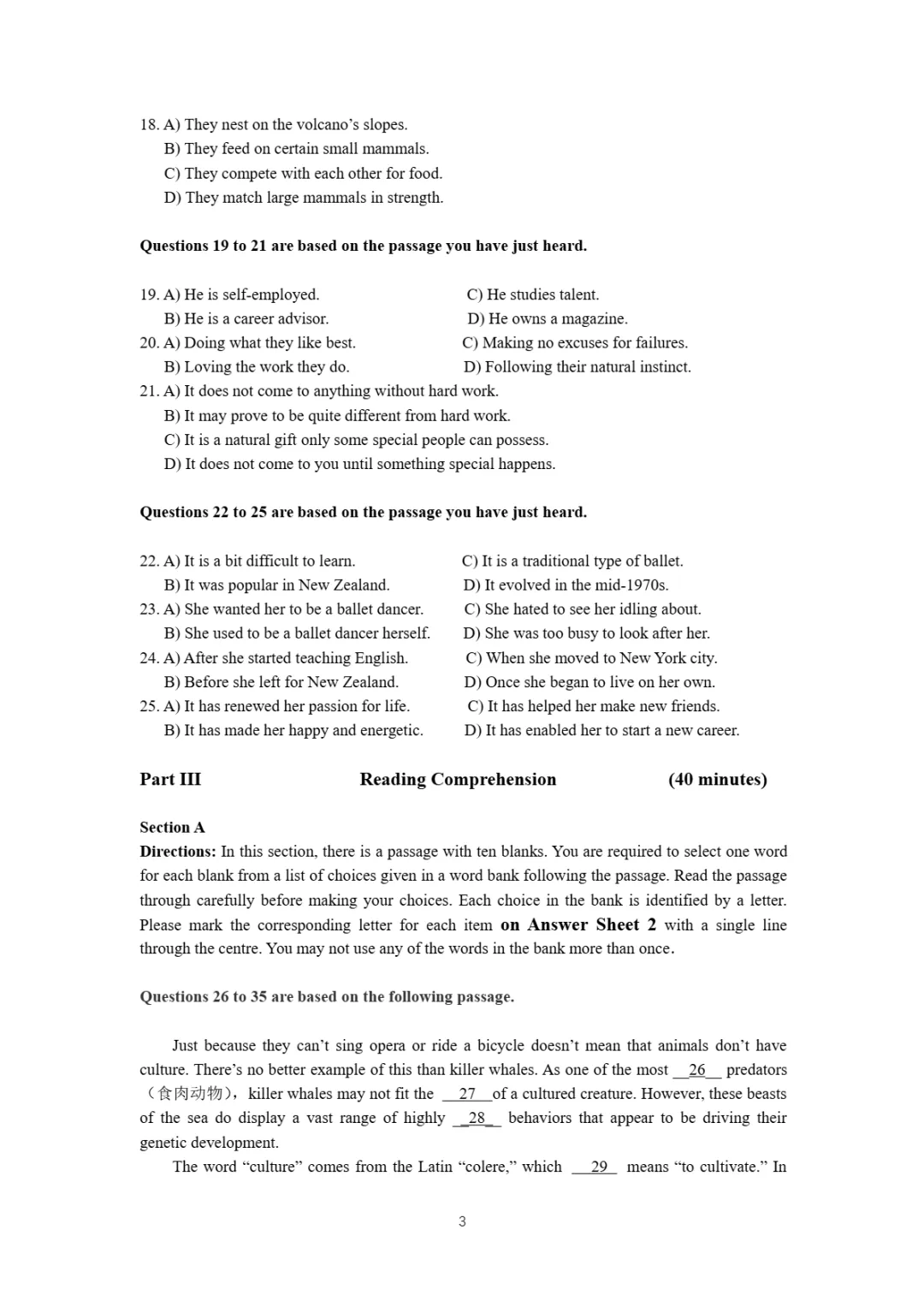 2017到2025年英语四级真题完整版可打印 第106张