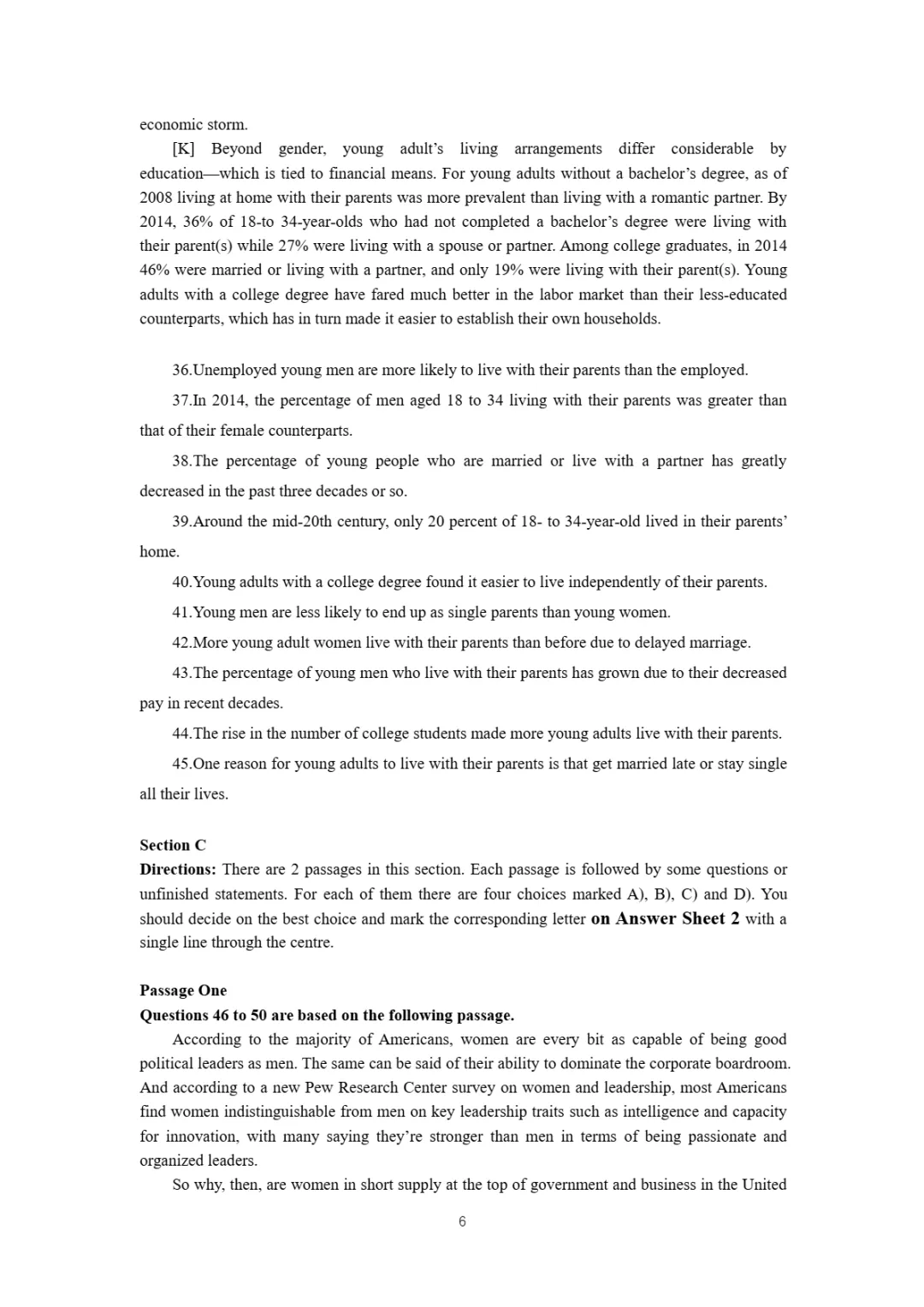 2017到2025年英语四级真题完整版可打印 第109张