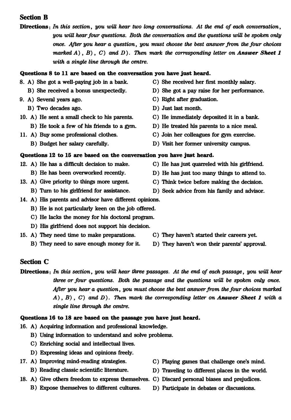 2017到2025年英语四级真题完整版可打印 第128张