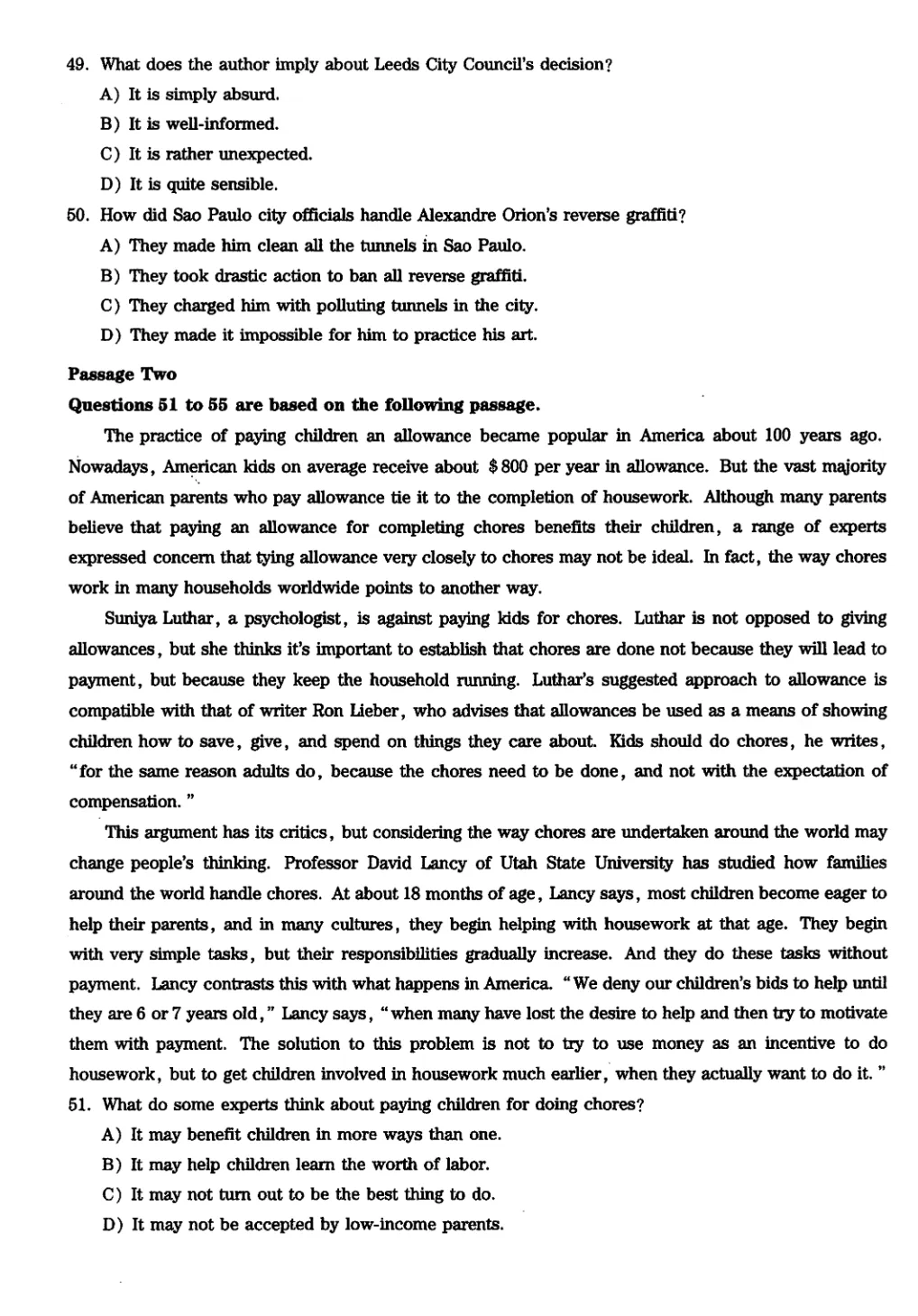 2017到2025年英语四级真题完整版可打印 第163张