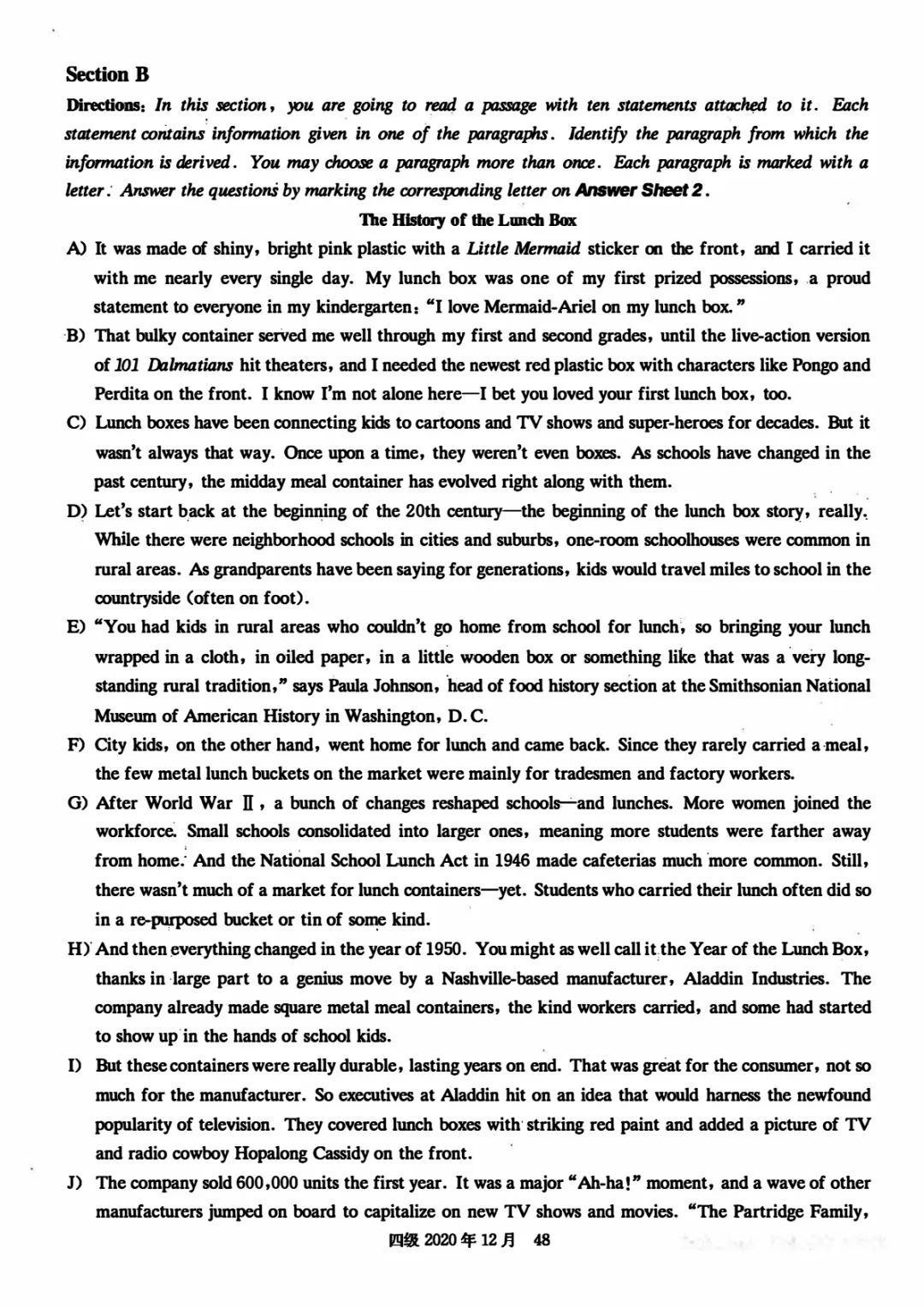 2017到2025年英语四级真题完整版可打印 第185张