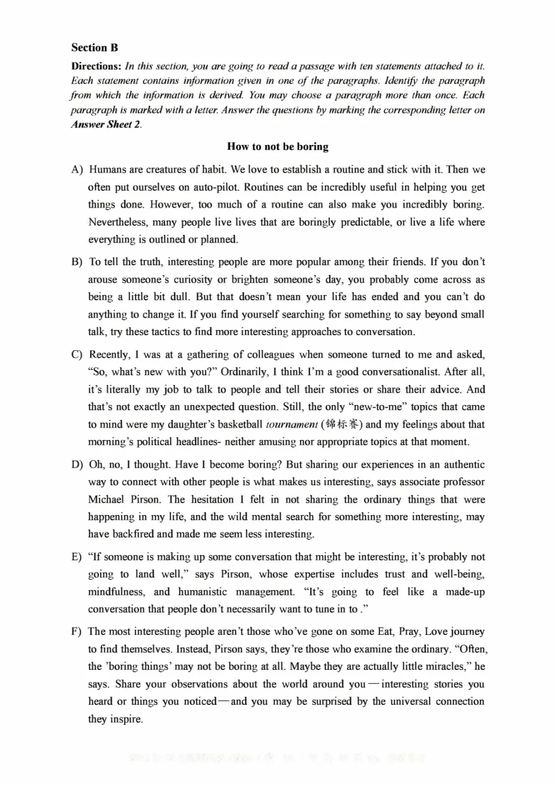 2017到2025年英语四级真题完整版可打印 第226张