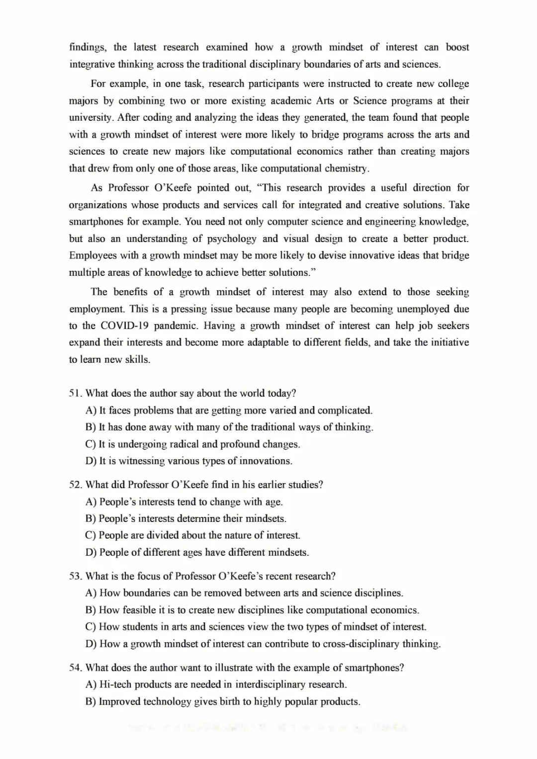 2017到2025年英语四级真题完整版可打印 第238张