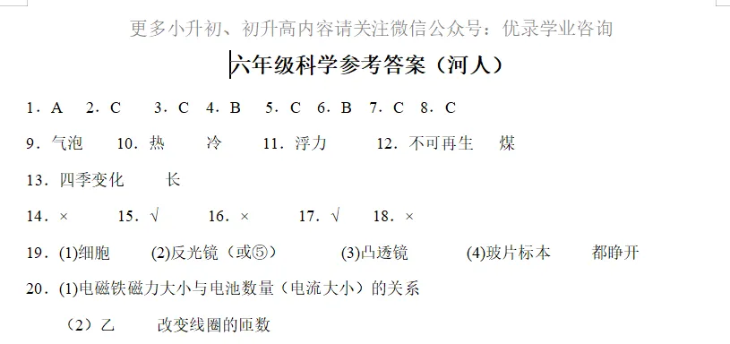 (真题答案)南宫25年和24年六年级期末质量检测试卷答案 第6张