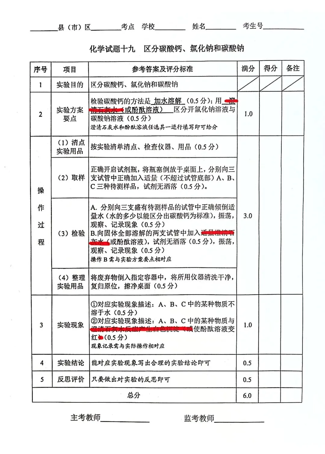 中考实验 | 2026年河北省石家庄中考物理、化学实操视频+评分标准+实验报告 第18张
