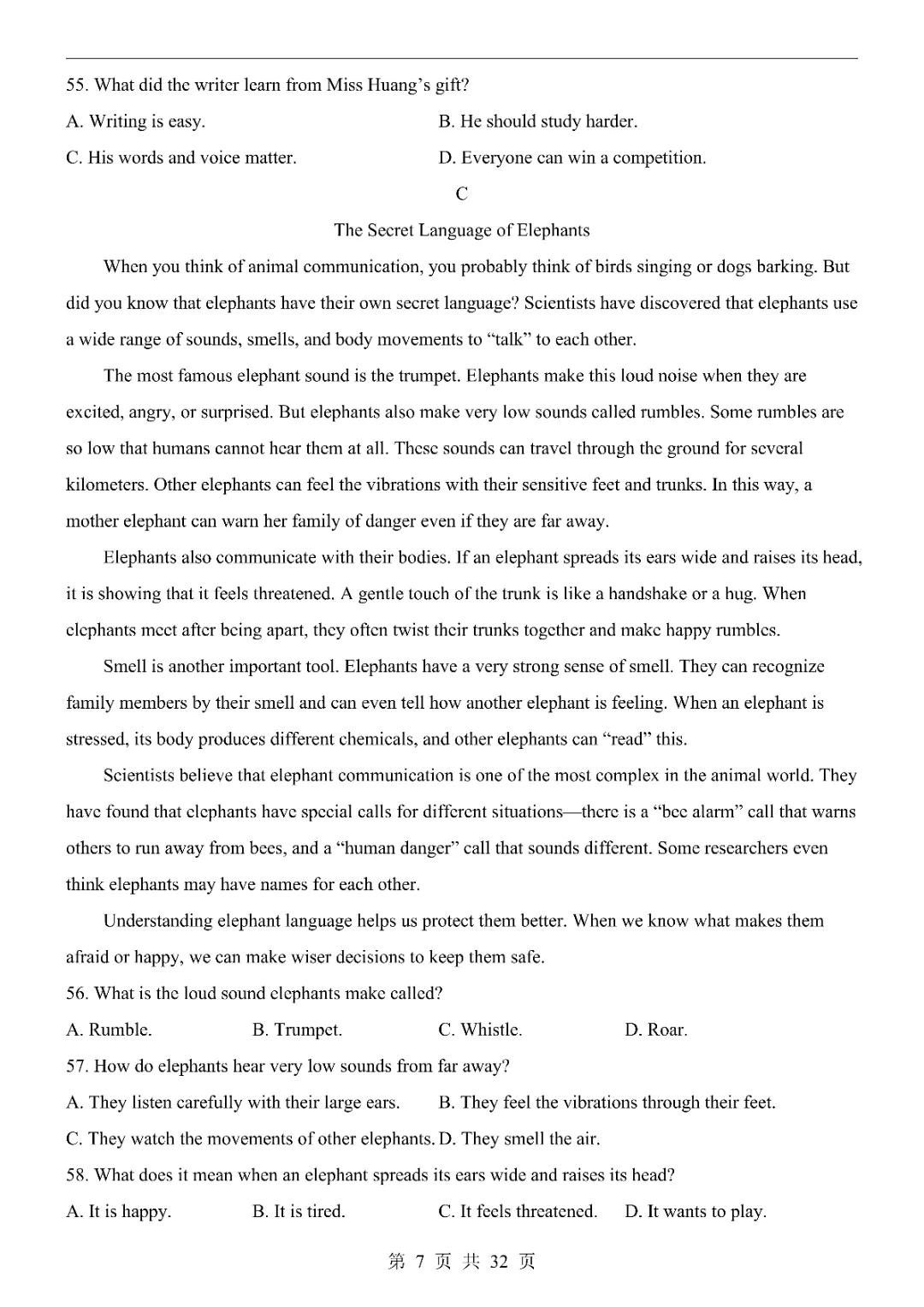 2026《中考英语第一次模拟考试》附解析(福建卷)高清电子版可打印 第8张