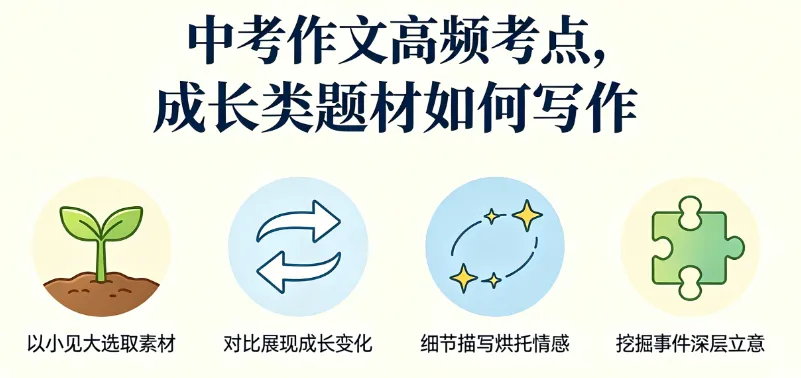 中考作文高频考点:成长类题材,四大方法轻松拿高分 第1张