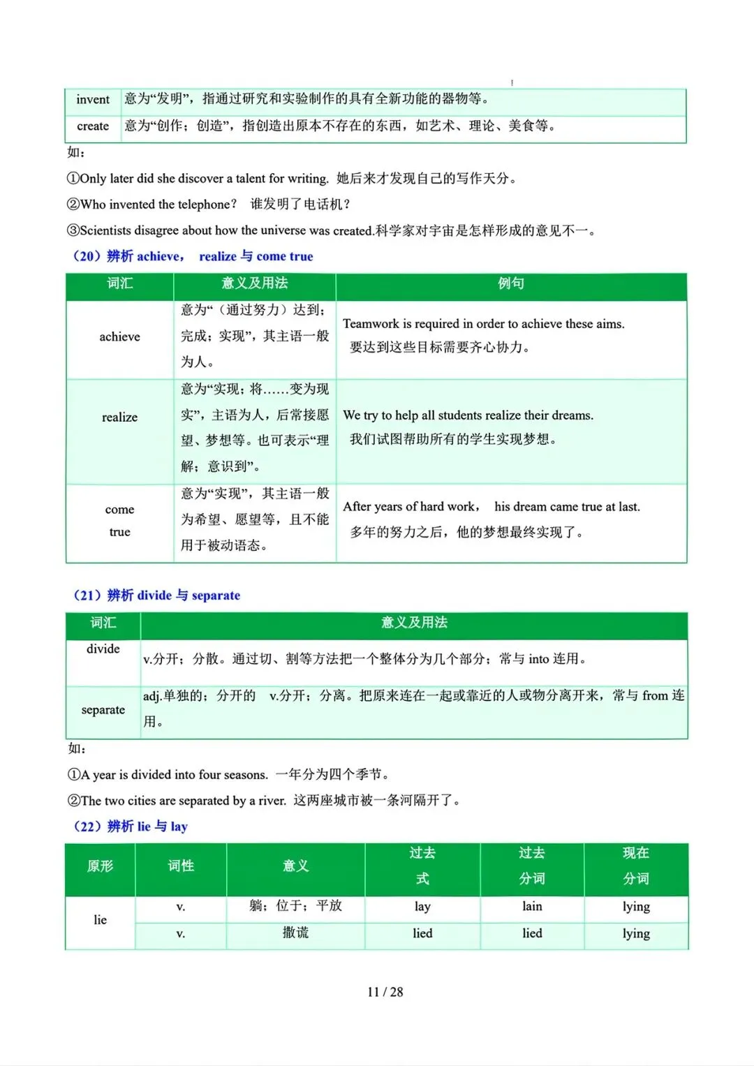 中考英语二轮语法专题复习–动词 第12张