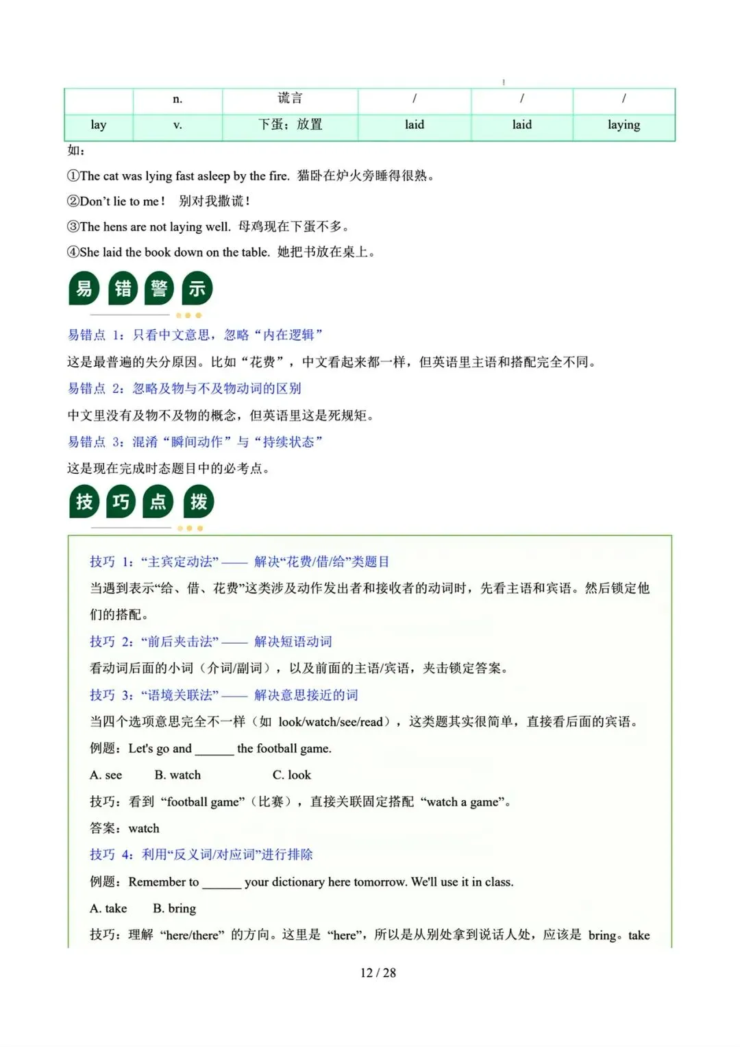 中考英语二轮语法专题复习–动词 第13张