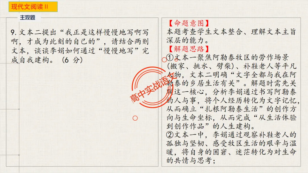 【2026第二次八省联考+真题】文学类文本【双文本阅读】【考情分析+策略分析+示范+实战演练】 第47张