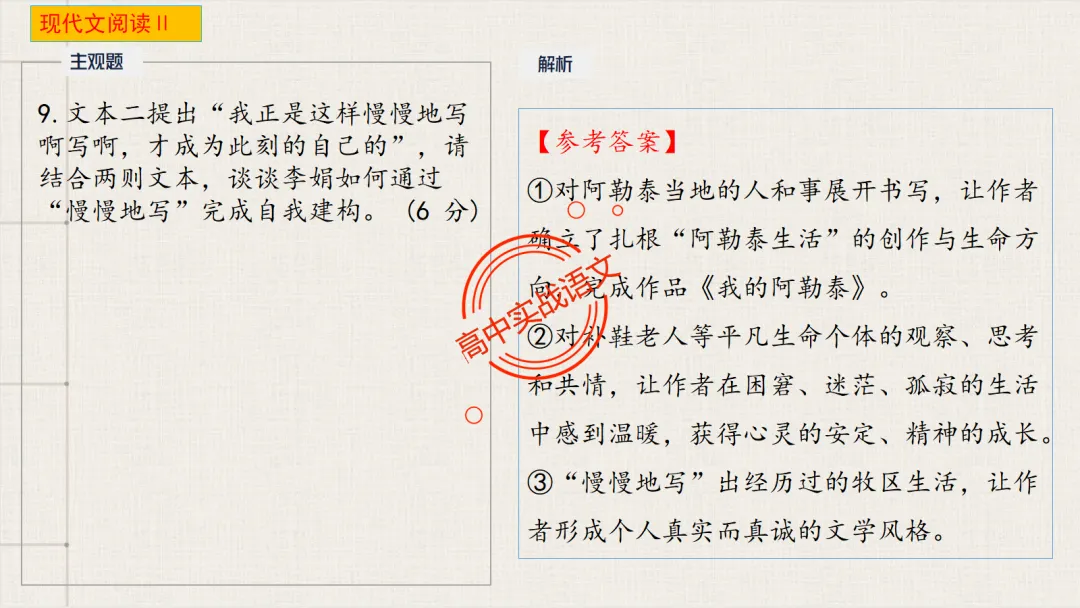 【2026第二次八省联考+真题】文学类文本【双文本阅读】【考情分析+策略分析+示范+实战演练】 第49张