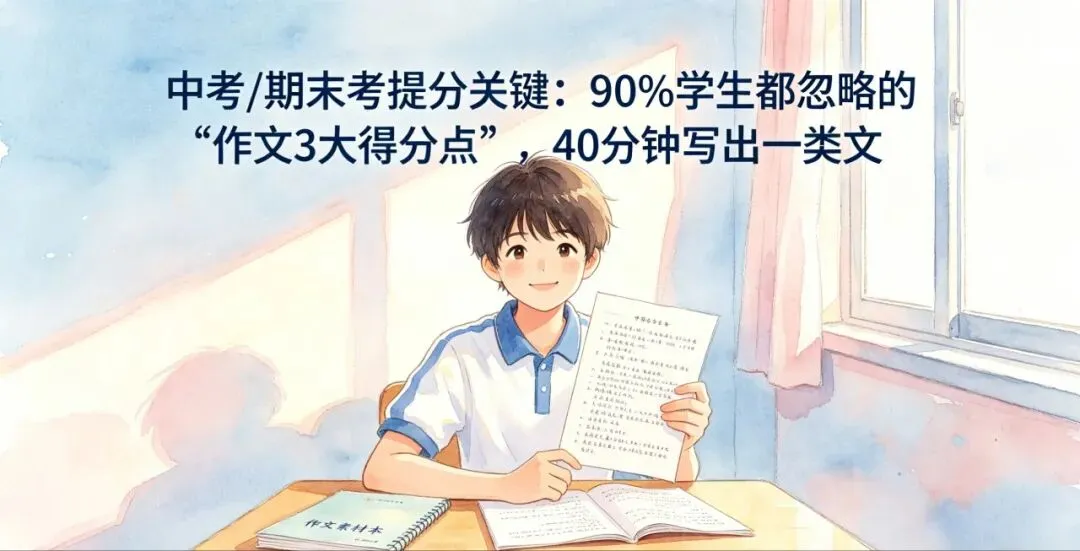 中考/期末考提分关键:90%学生都忽略的“作文3大得分点”,40分钟写出一类文 第2张