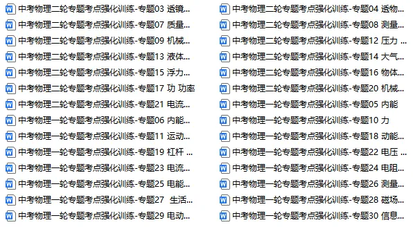 2026年中考物理二轮专题复习考点强化训练,打印一份给孩子吃透了,考试轻松突破90分! 第2张