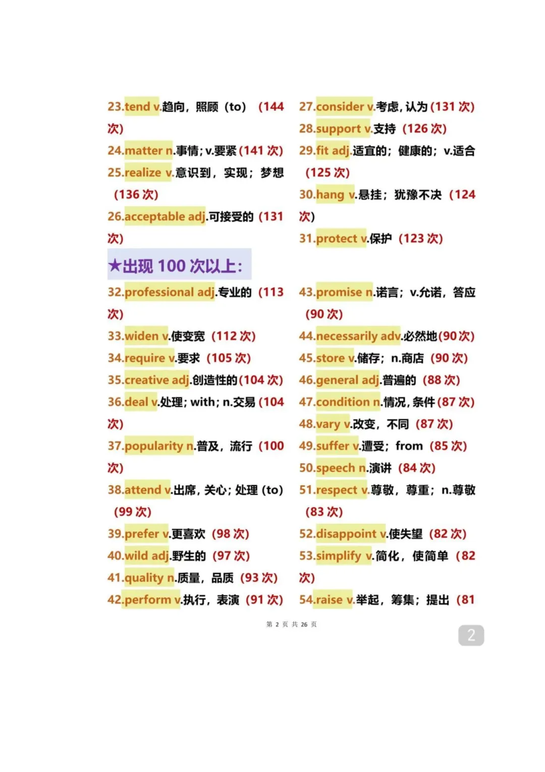 中考英语 “常客”:600多个单词出现超 14 次 第6张