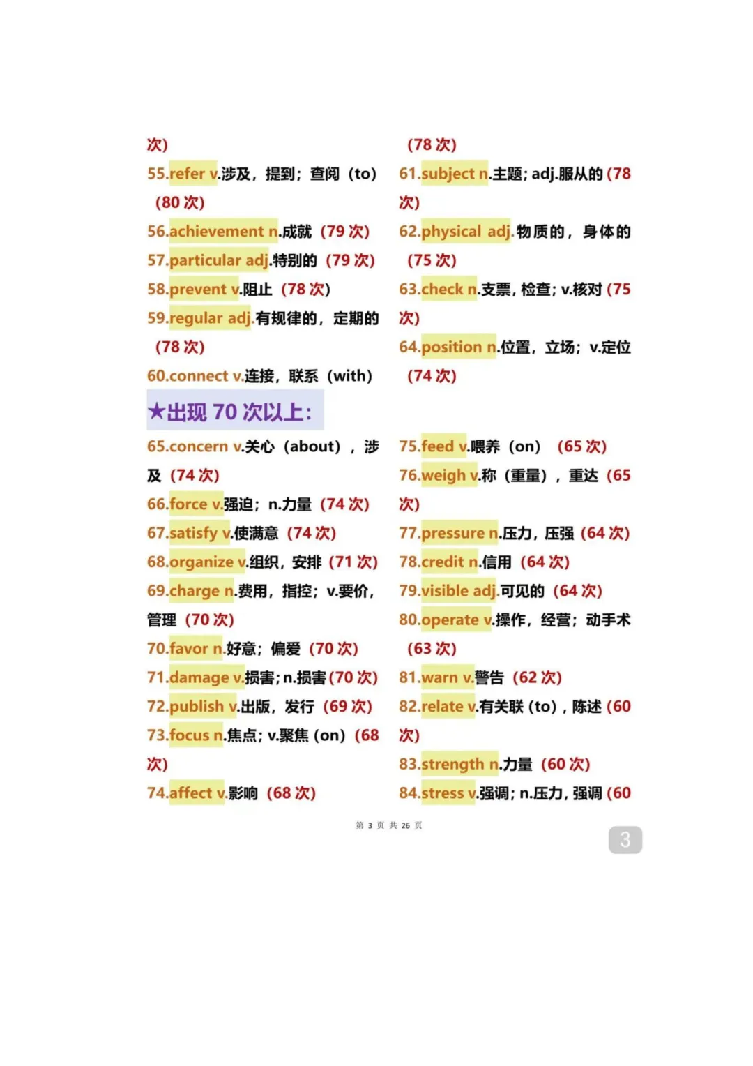 中考英语 “常客”:600多个单词出现超 14 次 第7张