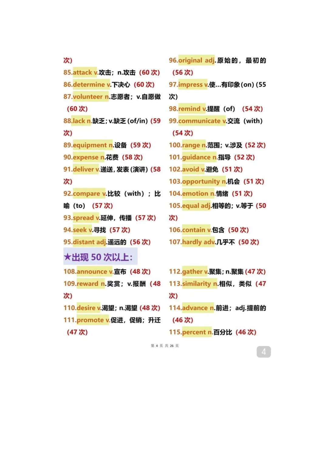 中考英语 “常客”:600多个单词出现超 14 次 第8张