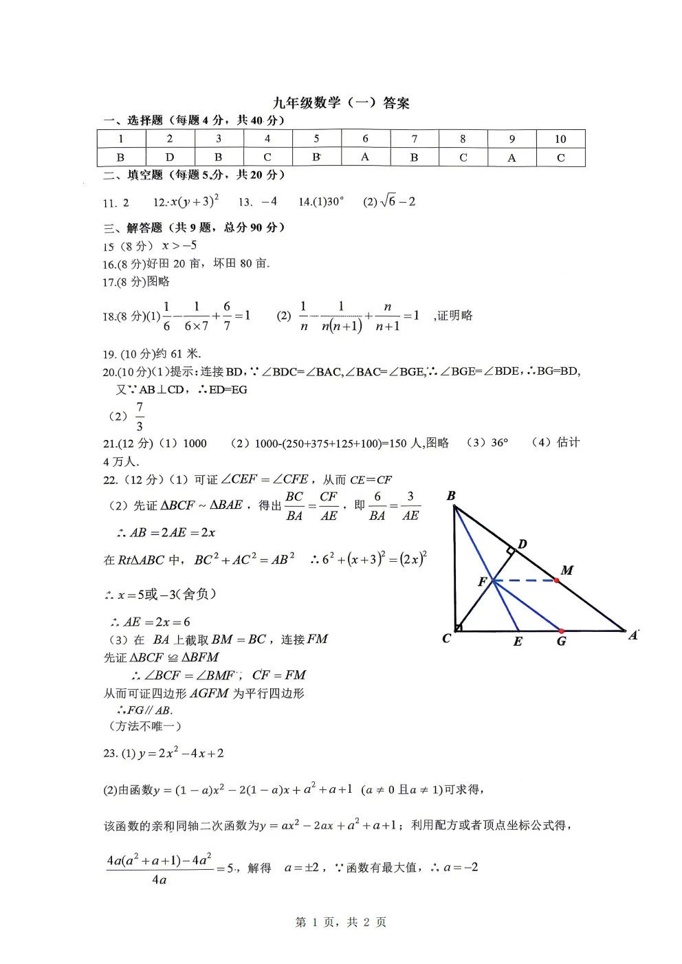 合肥45中一模(数英物)试卷+答案 第22张