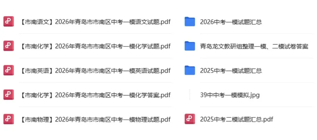 2026年青岛市南一模各科真题汇总(试题、答案持续更新中) 第8张