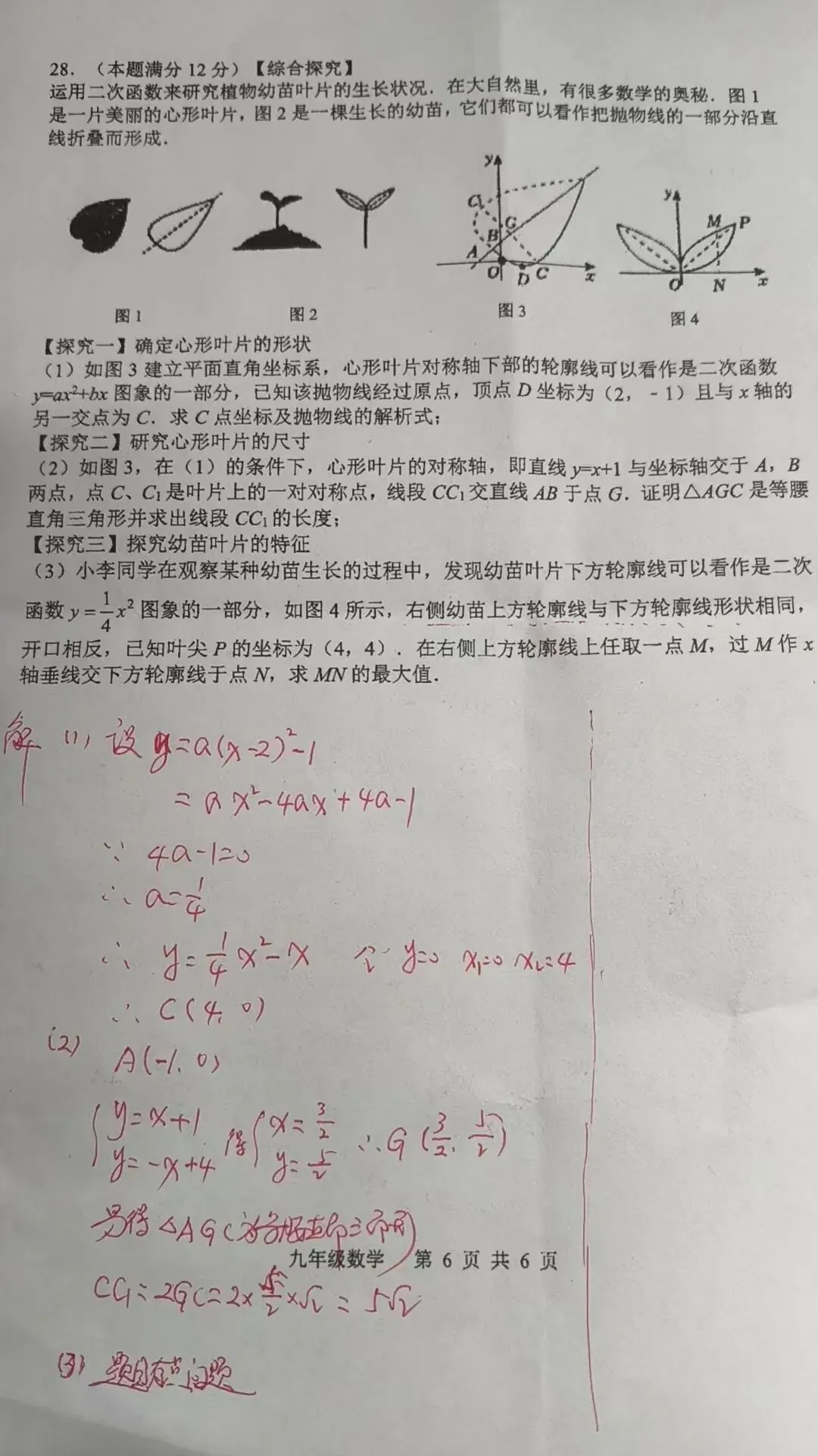 扬州市宝应一模数学试卷及参考答案 第6张