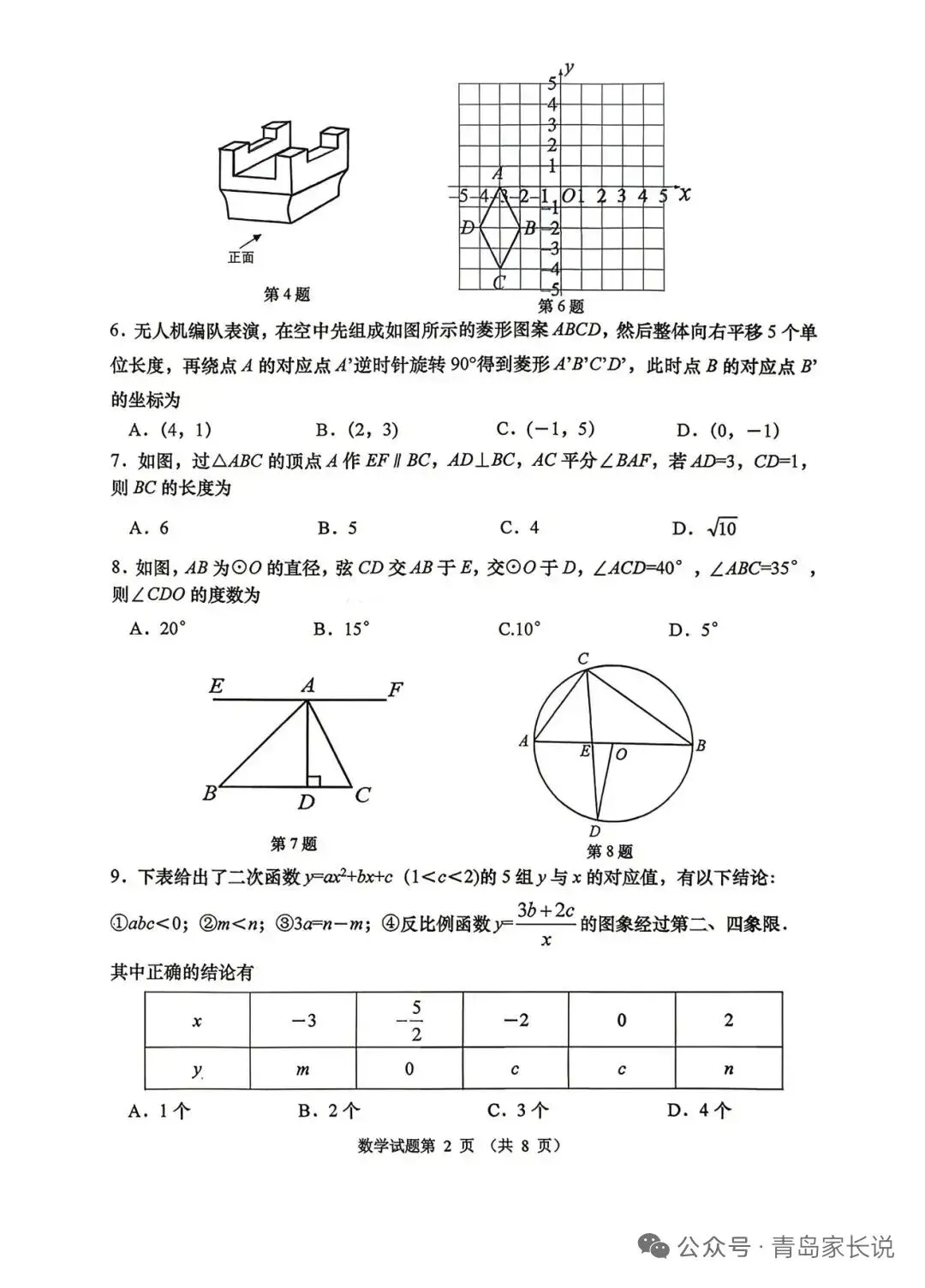 青岛中考一模数学——市南 第2张