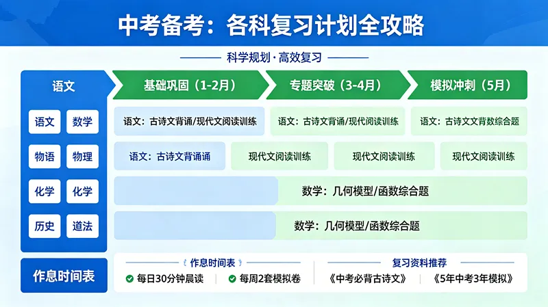 中考备考:各科复习计划全攻略 第1张 中考备考:各科复习计划全攻略 第1张